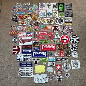 Vintage Lot of 112 Skate Shop Skateboard Stickers Various Sizes And Brands